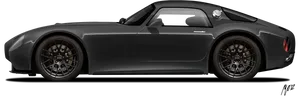 Sleek Sports Car Side View PNG Image