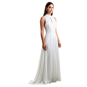 Sleek White Evening Dress PNG 06212024 PNG