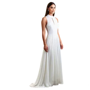 Sleek White Evening Dress Png 06212024 PNG Image