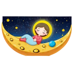 Sleep On Moon Png Sxk PNG Image