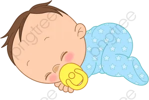 Sleeping Baby Cartoon Clipart PNG Image