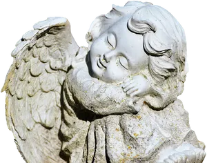 Sleeping Cherub Sculpture PNG Image
