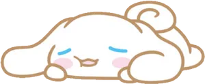 Sleeping Cinnamoroll Cute Sanrio Character PNG Image