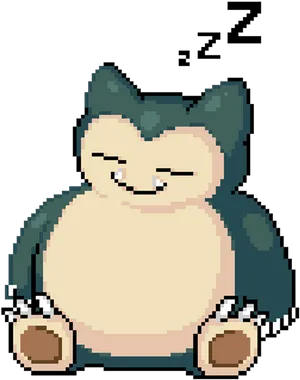 Sleeping Pixel Snorlax.png PNG Image