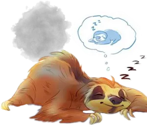 Sleeping Sloth Fart Dream PNG Image