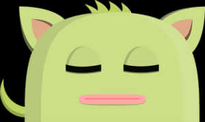 Sleepy Cartoon Cat Face PNG with transparent background