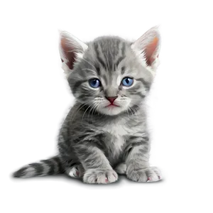 Sleepy Grey Kitten Png Fcl PNG Image