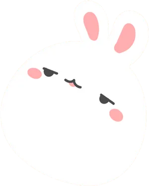 Sleepy Kawaii Bunny PNG Image