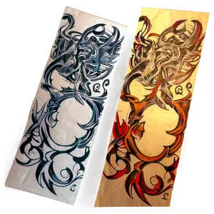 Sleeve Tattoo Stencils Png Srg77 PNG Image