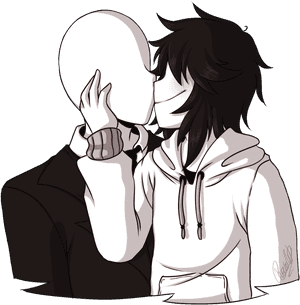 Cartoon,black And Art,fictional Character,black - Jeff X Slenderman Cute, HD Png Download PNG image with transparent background