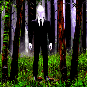 Slender Man in Forest PNG 05252024 PNG image with transparent background
