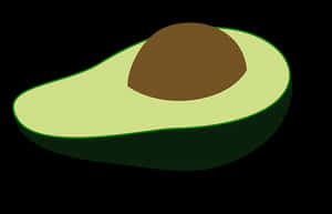 Sliced Avocado Vector Illustration PNG image with transparent background