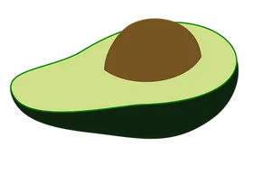 Sliced Avocado Vector Illustration PNG Image