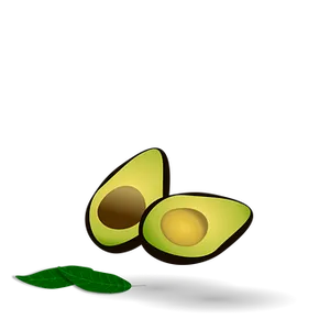 Sliced Avocadowith Leaf PNG Image