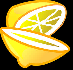 Sliced Lemon Vector Illustration PNG image with transparent background