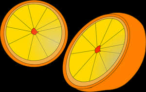 Sliced Orange Illustration PNG image with transparent background