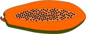 Sliced Papaya Illustration PNG Image