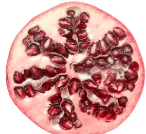 Sliced Pomegranate Cross Section PNG Image