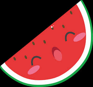 Sliced Watermelon Cartoon Illustration PNG image with transparent background