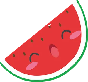 Sliced Watermelon Cartoon Illustration PNG Image