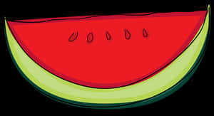 Sliced Watermelon Cartoon PNG with transparent background