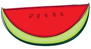 Sliced Watermelon Cartoon PNG Image