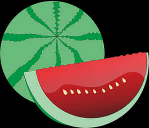 Sliced Watermelon Graphic PNG image with transparent background