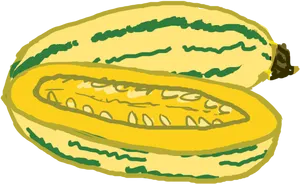 Sliced Yellow Zucchini Illustration PNG Image