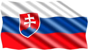 Slovak National Flag Waving PNG Image