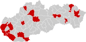 Slovakia Districts Highlighted Map PNG Image