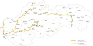 Slovakia Motorway Network Map PNG Image