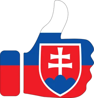 Slovakia Thumbs Up Flag Graphic PNG Image