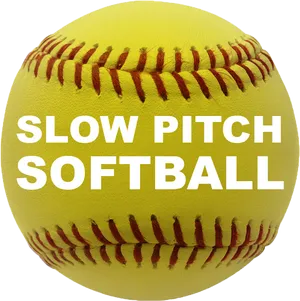 Slow Pitch Softball Yellow Ball PNG Image