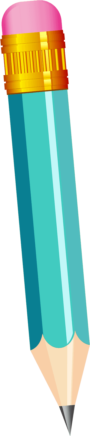 Small Pencil Transparent Png Vector Clipart - Teal Pencil Png, Png Download PNG image with transparent background