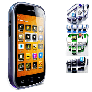 Smart Cell Phone Illustration PNG aoi10 PNG image with transparent background