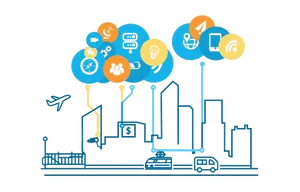 Smart City Connectivity Illustration PNG Image