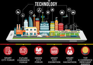 Smart City Technology Concept Illustration PNG image with transparent background