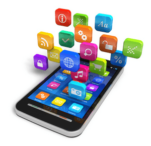 Smartphone App Icons Floating3 D PNG image with transparent background