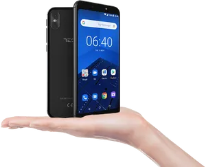 Smartphone Balancedon Hand PNG Image