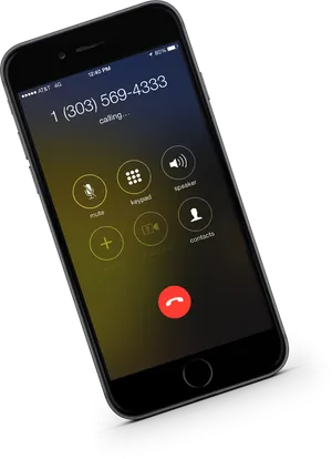 Smartphone Calling Screen Display PNG Image