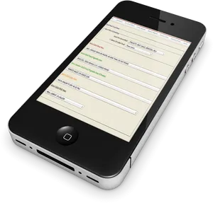 Smartphone Displaying Form Interface PNG Image