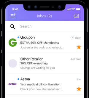 Smartphone Email Inbox Discount Offers PNG