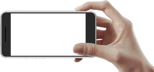 Smartphone Heldin Hand Horizontal PNG Image