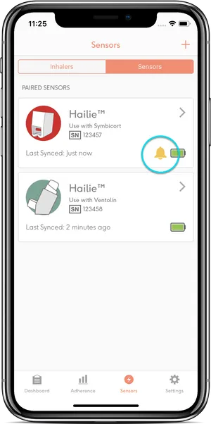 Smartphone Inhaler Sensor App Screen PNG Image