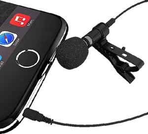 Smartphone Lavalier Microphone Setup PNG Image