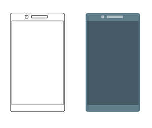 Smartphone Outlineand Silhouette PNG with transparent background