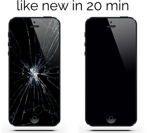 Smartphone Screen Repair Before After PNG Image