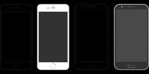 Smartphones Comparison Lineup PNG image with transparent background