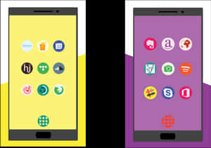 Smartphones_with_ App_ Icons PNG image with transparent background