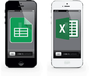 Two Phone, Excel & Google Spreadsheets Icons To Symbolize - Microsoft Excel, HD Png Download PNG with transparent background